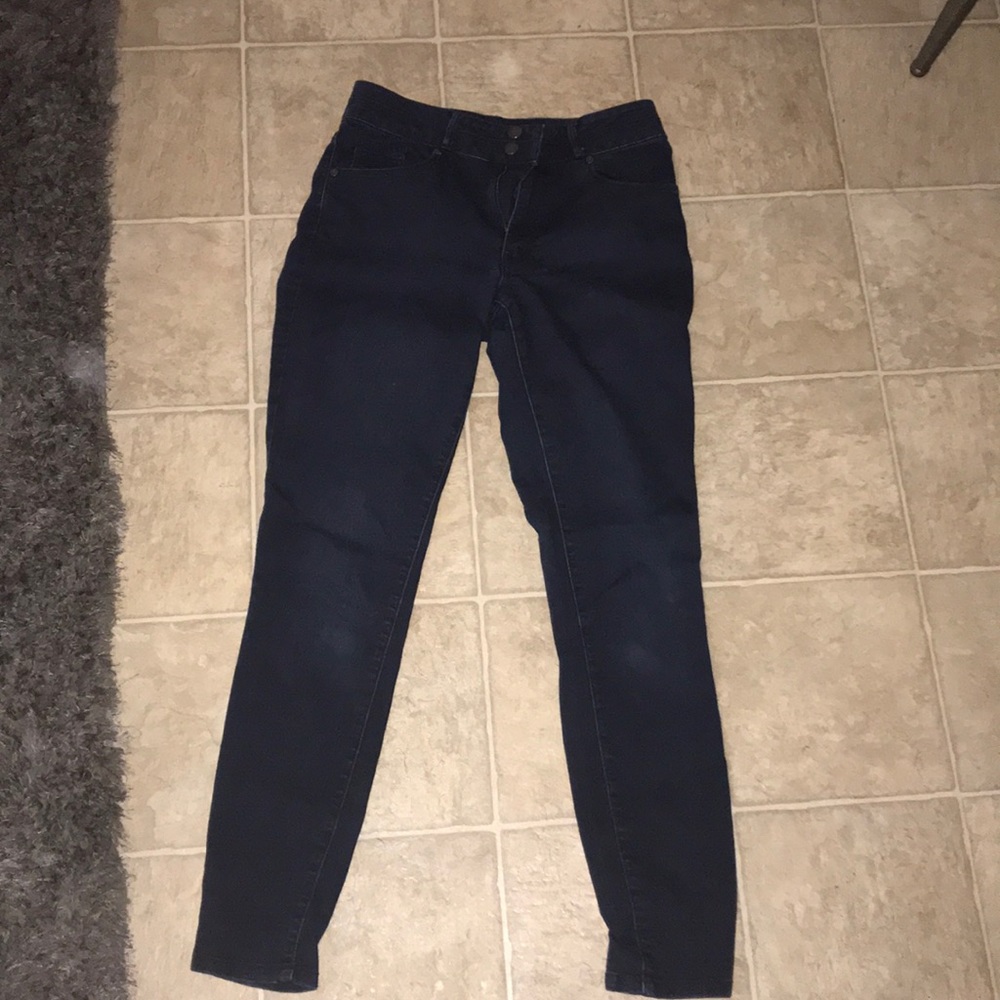Dark denim blue high rise skinny jeans